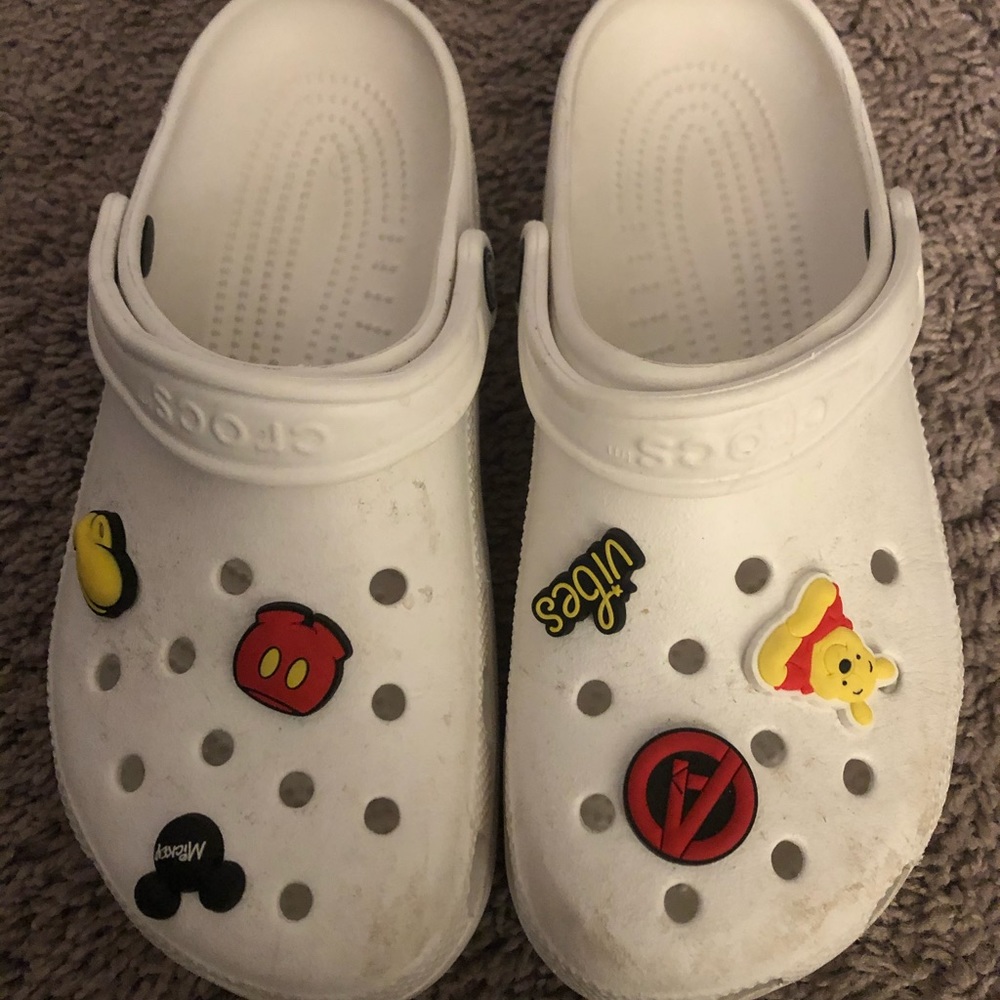 white crocs with charms!